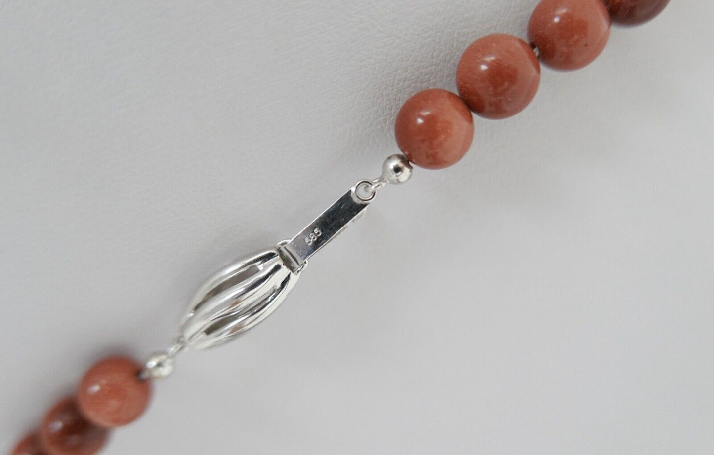 SET Perlenkette Armband Goldfluss Gold 585 /14K pearl Ø 8,3 mm 51 cm rosa Perlen - Antikhandel-Stuttgart