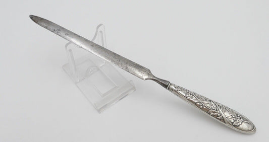 um 1900 Silberner Brieföffner Weinreben Silber 800 - Antikhandel-Stuttgart