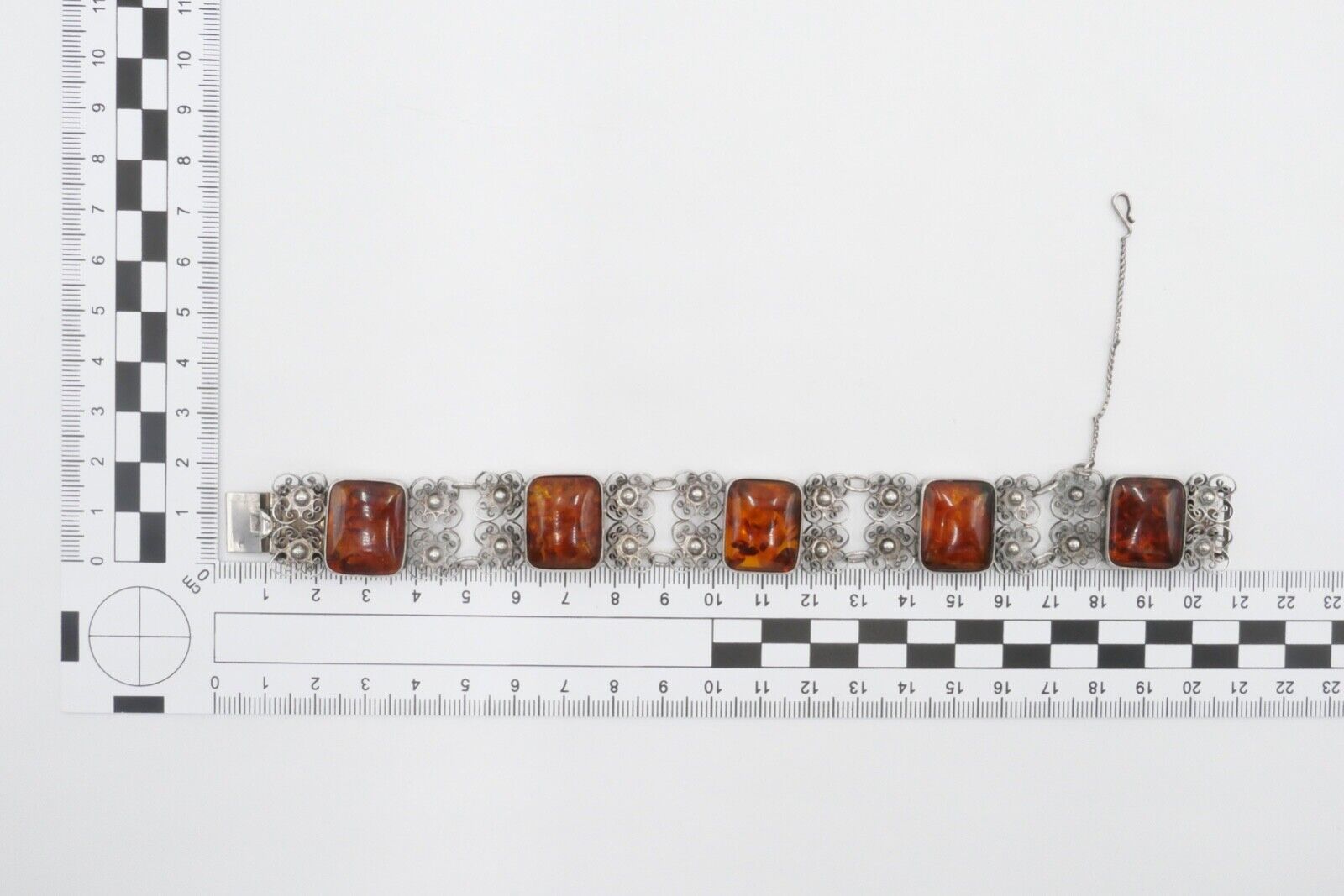 filigranes Silber 835 Bernstein Armband floral Armreif Polen - Antikhandel-Stuttgart