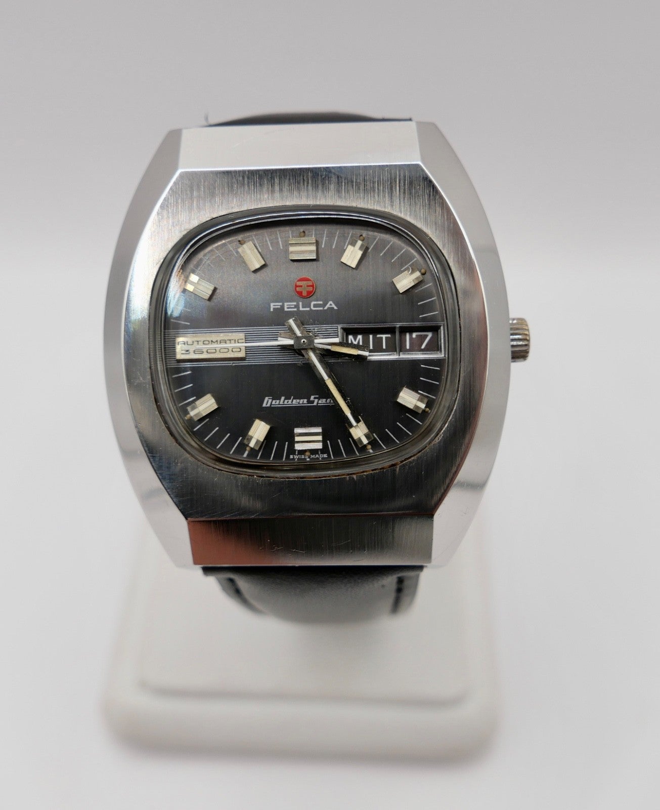 Felca Golden Sands 36000 Automatic Herrenuhr 8133 graues Zifferblatt NEUwertig