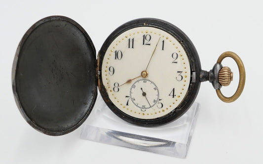 Antike Taschenuhr TAVANNES Ø 48 mm Emaille Zifferblatt - Antikhandel-Stuttgart