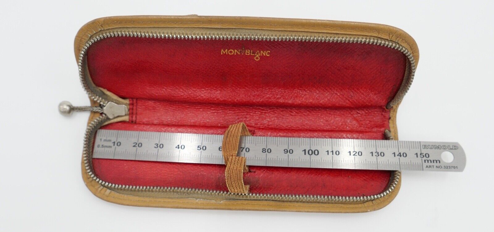 vintage MONTBLANC Leder Etui innen rot für 2 Kugelschreiber / Stifte - Antikhandel-Stuttgart