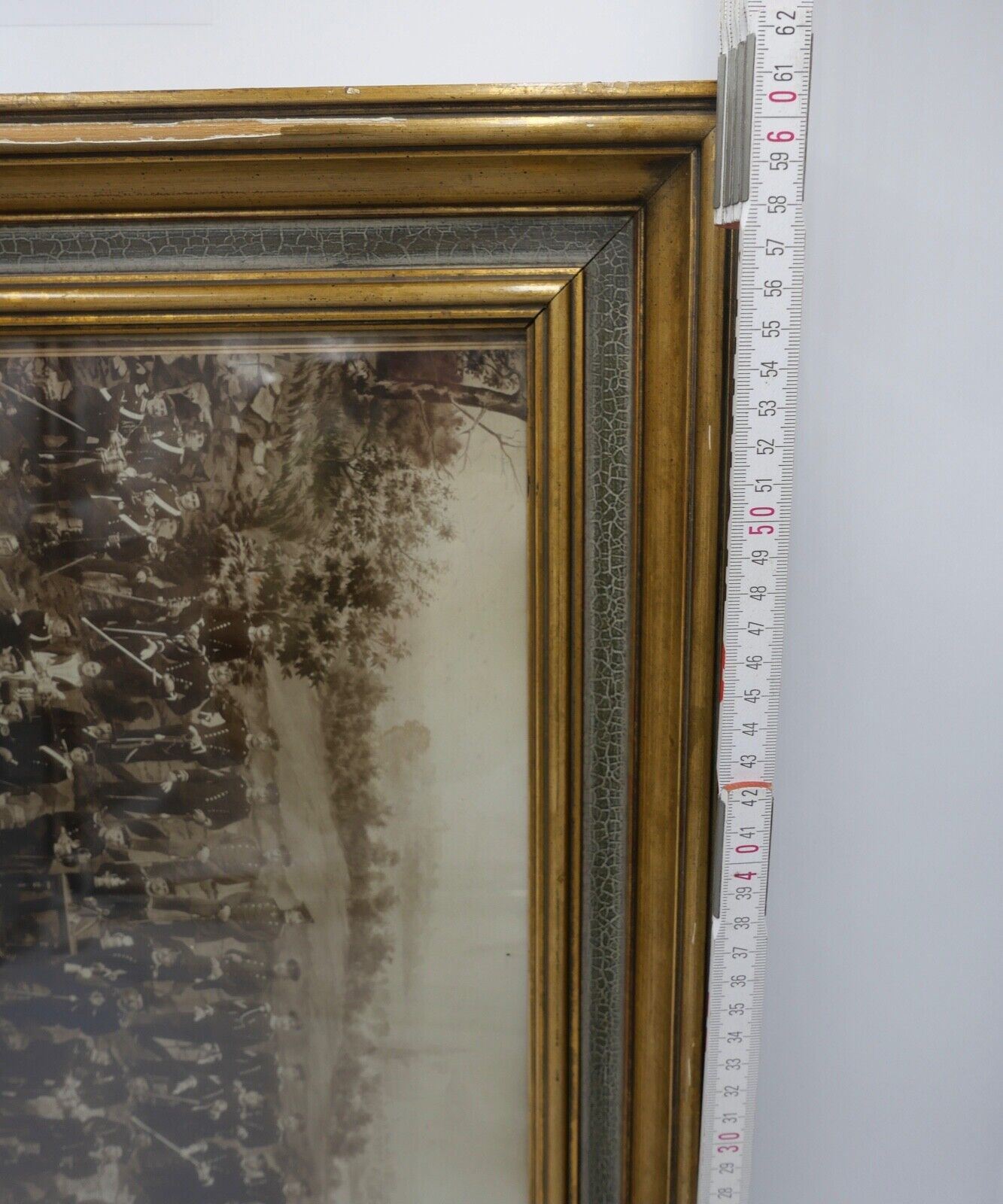 1900 Reservisten Bild m. Eskadron Ulanen Regiment Nr. 19 Foto auf Pappe 62x52cm - Antikhandel-Stuttgart