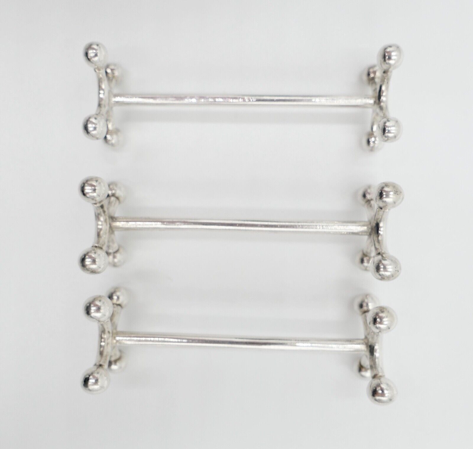 3x Messerhalter Besteck Halter Christofle Kugelkopf Versilbert FRANCE - Antikhandel-Stuttgart