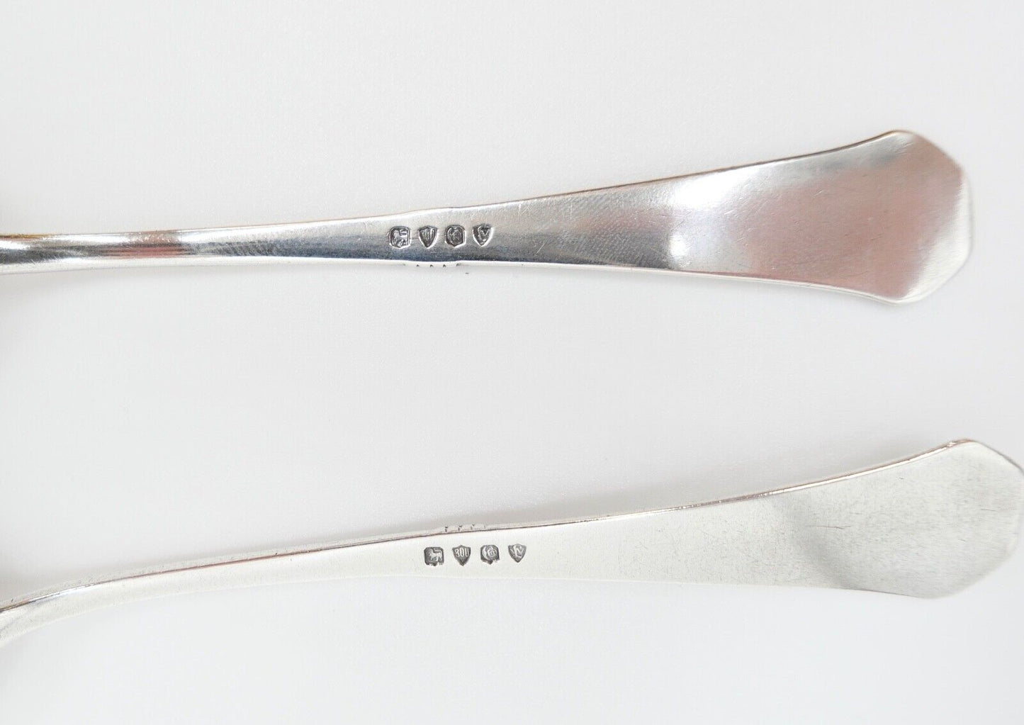 2x seltene antike Kaffeelöffel LW Lutz & Weiss Monogramm JS Silber 37,3 Gr - Antikhandel-Stuttgart