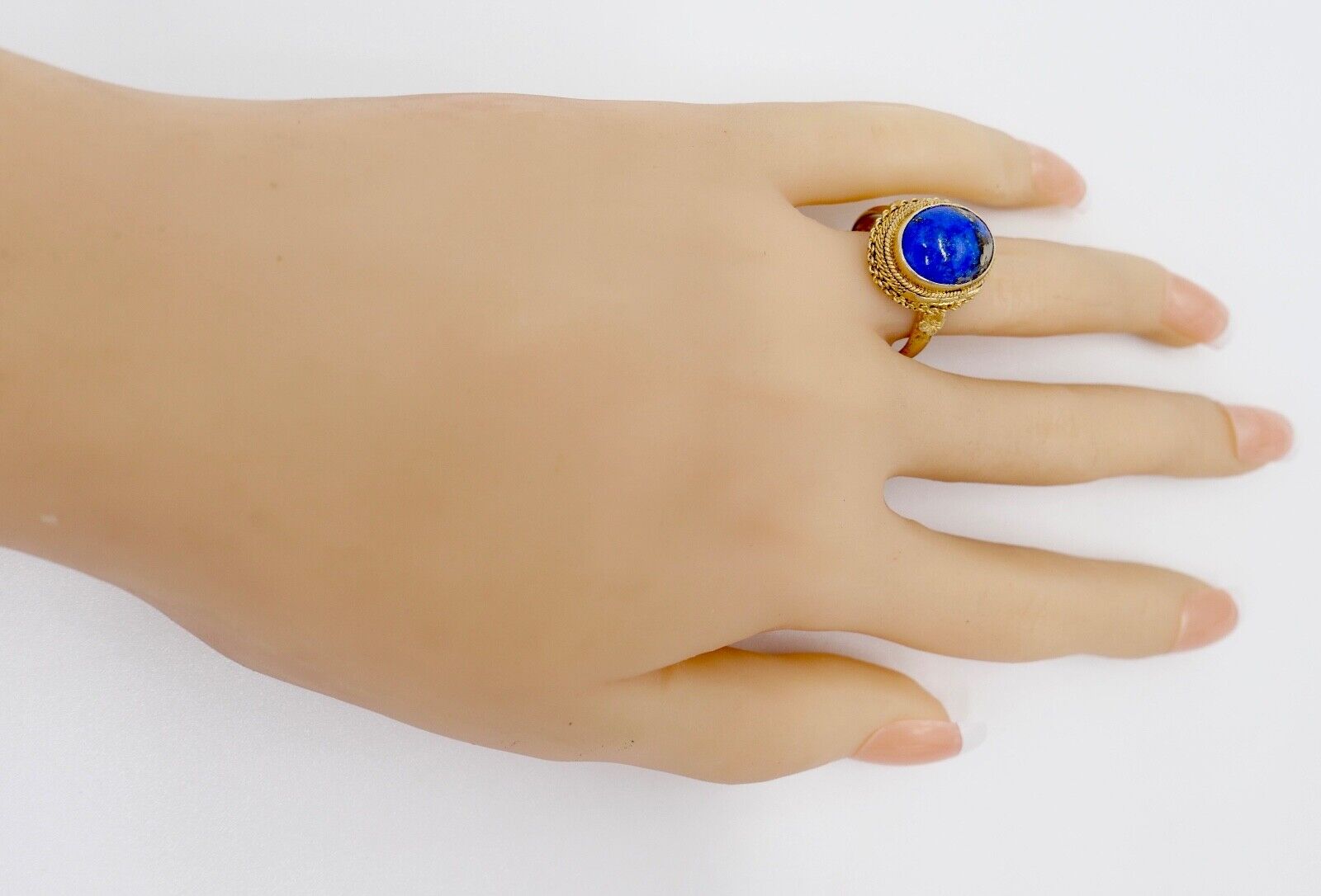 Lapislazuli Lapis Lazuli Ring Silber vergoldet 1960er Jahre China - Antikhandel-Stuttgart