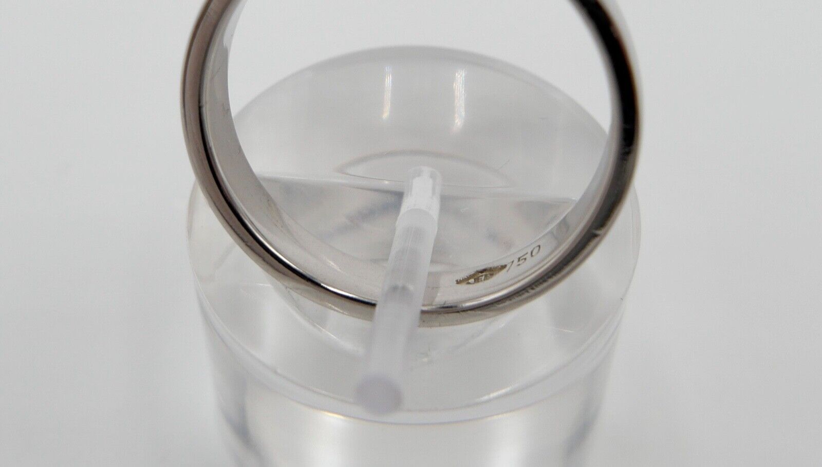 70er Jahre Solitär Weißgold Ring 750 / 18K Gr.59 Diamant / Brillant 0,20Ct EP - Antikhandel-Stuttgart