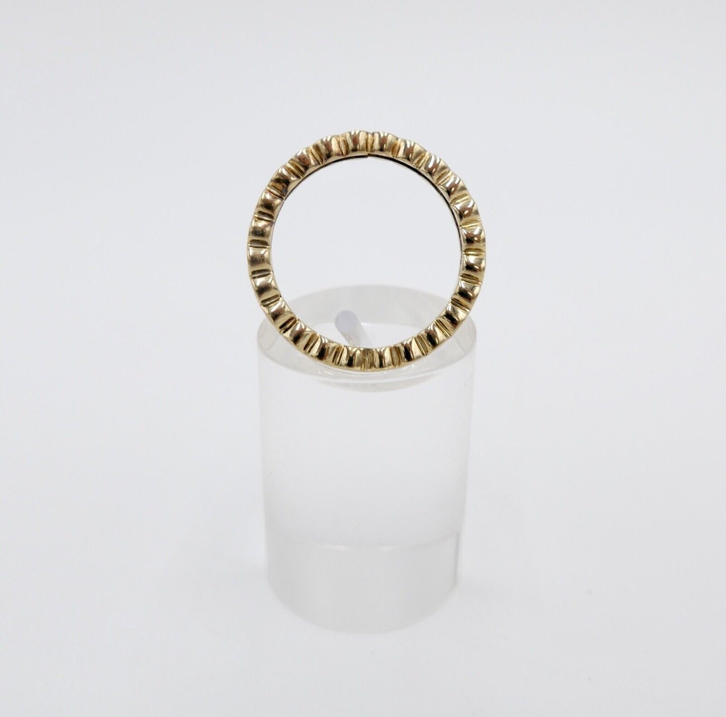 90er Jahre Memory Ring Memoirering Gelbgold Gold 585 14K Zirkonia 0,96 Ct Gr. 60 - Antikhandel-Stuttgart