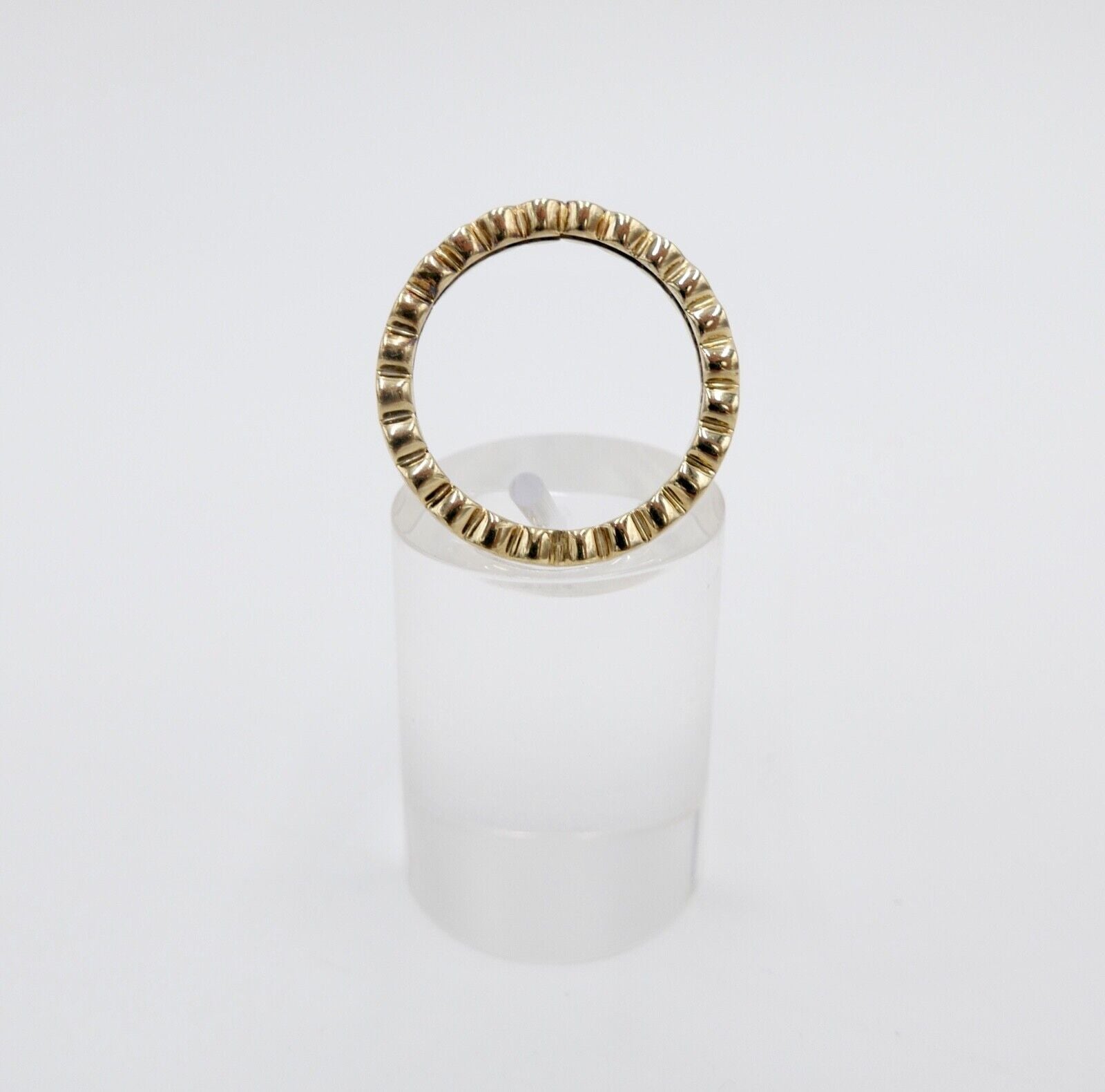 90er Jahre Memory Ring Memoirering Gelbgold Gold 585 14K Zirkonia 0,96 Ct Gr. 60 - Antikhandel-Stuttgart