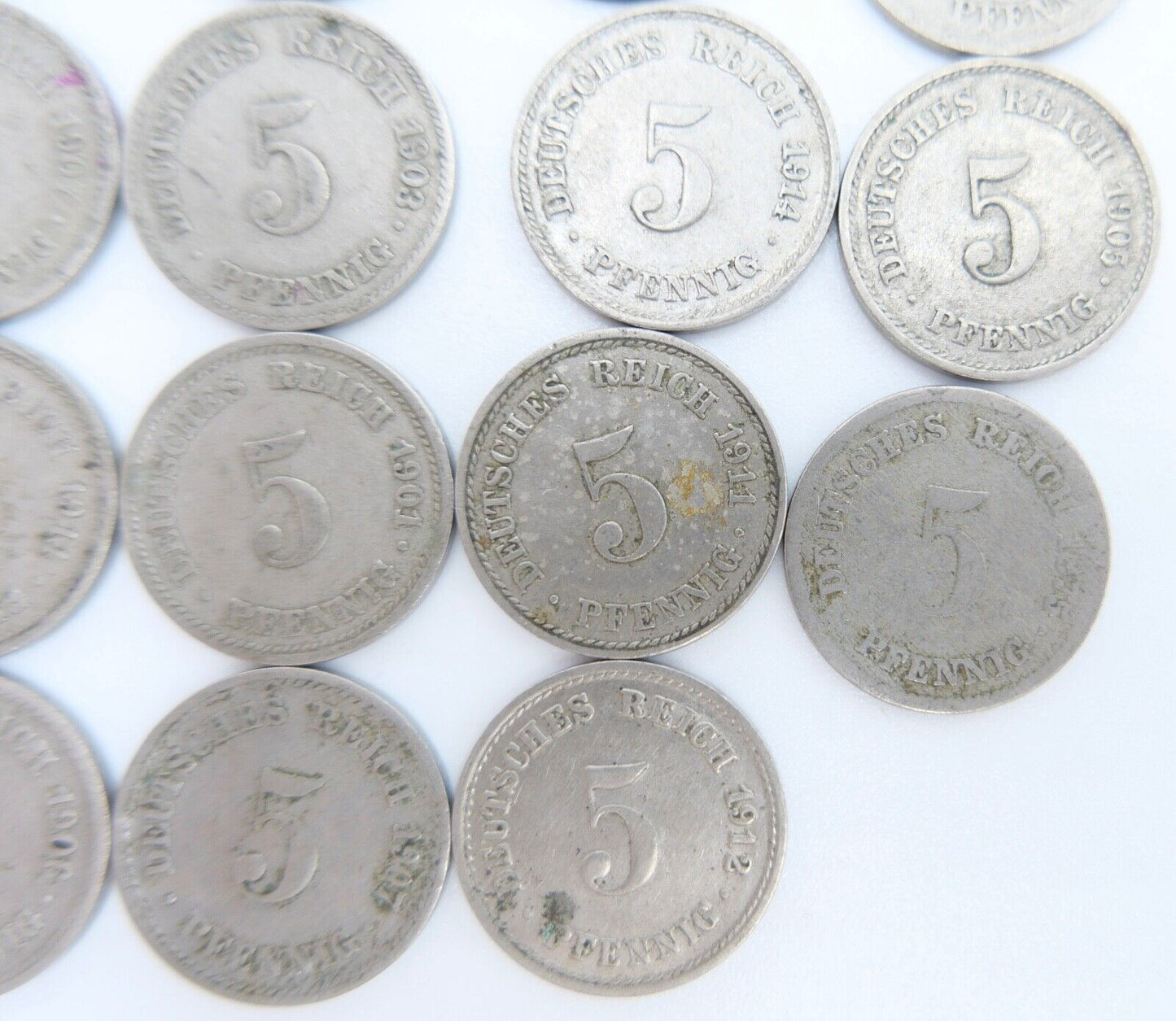 19x 5 Pfennig Kaiserreich 1894-1912 Jäger J. 12 s - vz schön - vorzüglich - Antikhandel-Stuttgart