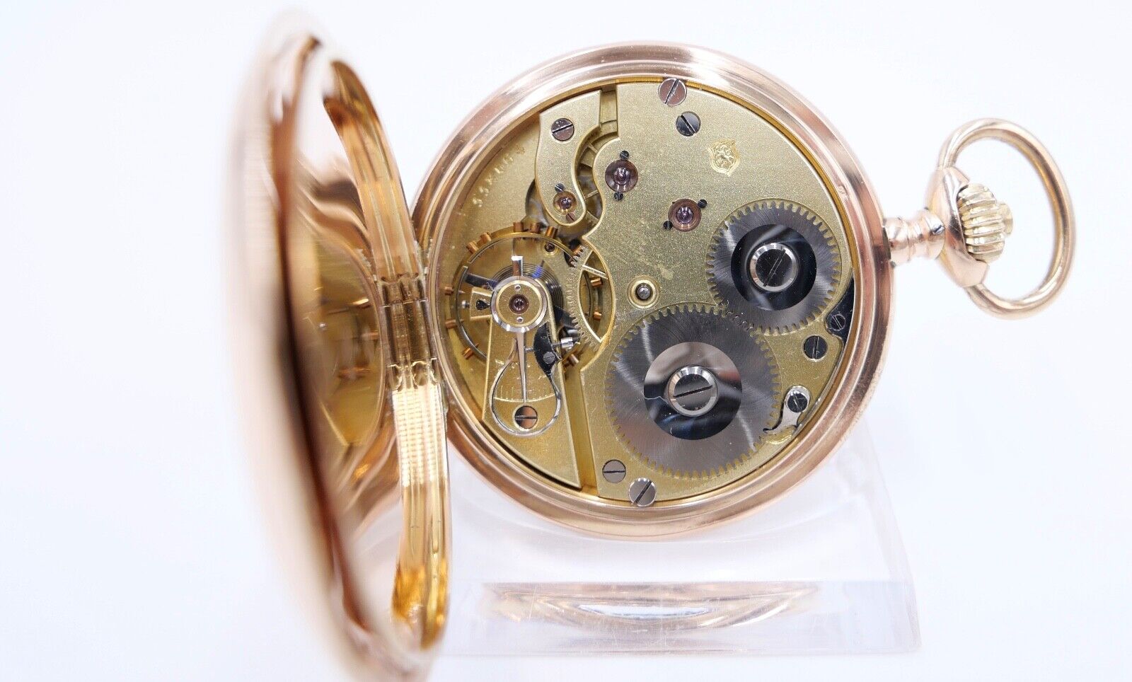 IWC Taschenuhr 750 / 18K GOLD 51mm 1894 / 1895 SW WS Savonette 2 Zeitzonen - Antikhandel-Stuttgart