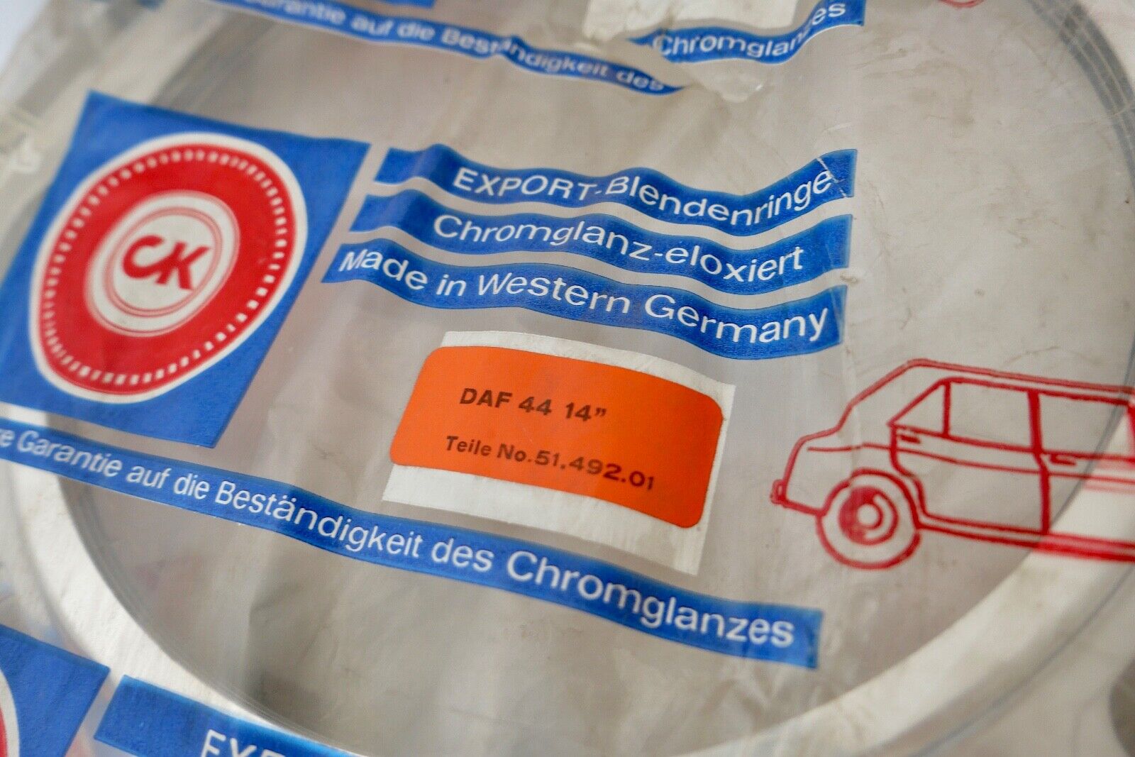 1 Satz DAF 44 14 Blendenringe Radblenden NEU Radkappen Teile No. 51.492.01 - Antikhandel-Stuttgart