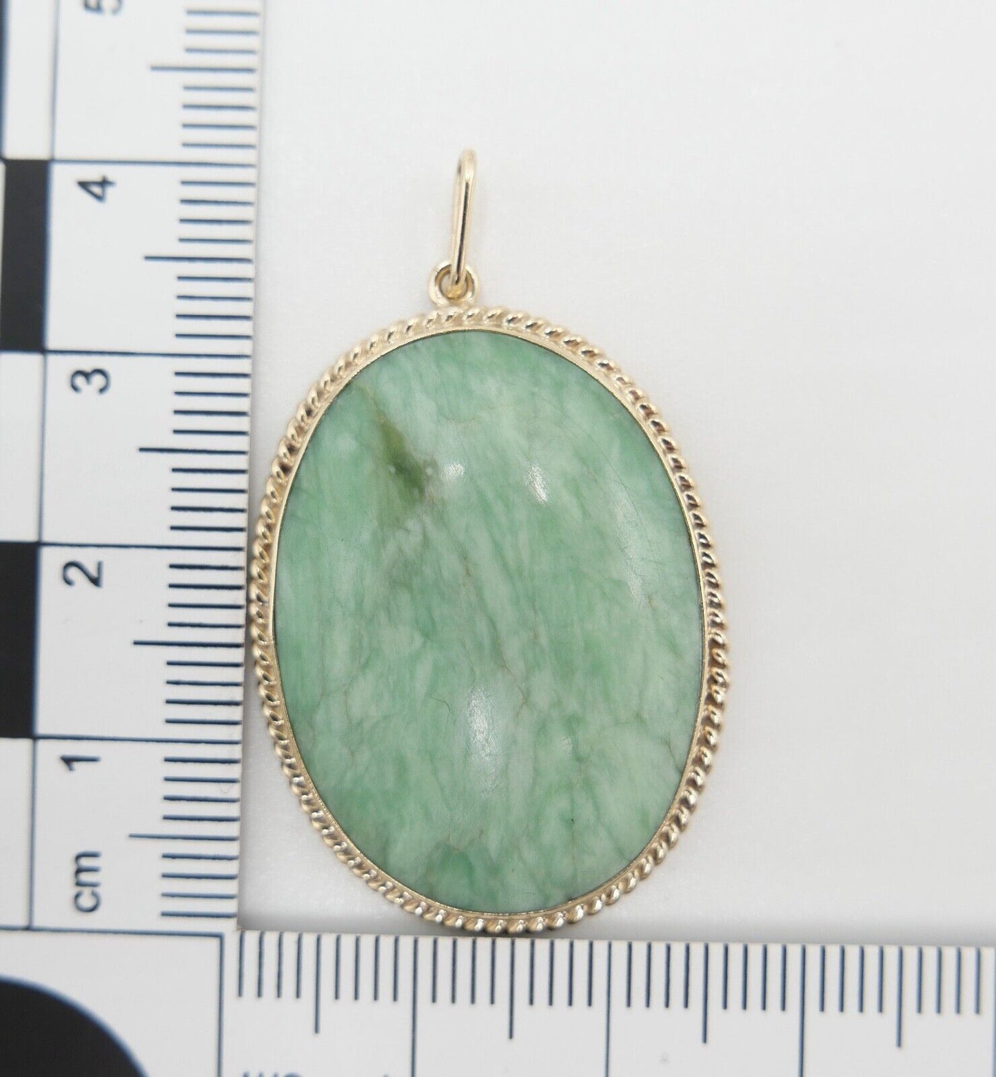 1980er Jahre Gelbgold 585 / 14K Anhänger mit AVENTURIN - Antikhandel-Stuttgart