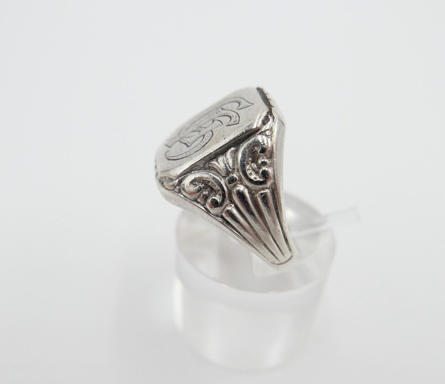 Jugendstil Siegelring Monogramm GH Herrenring Ring 835 Silber Gr. 61-62 - Antikhandel-Stuttgart