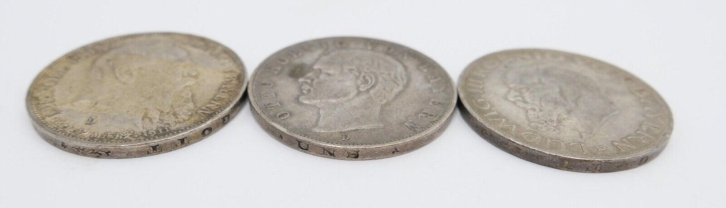 3x 3 Mark ss - stg Bayern Otto - Luitpold - Ludwig Jäger J.47 + J.49 + J.52 - Antikhandel-Stuttgart