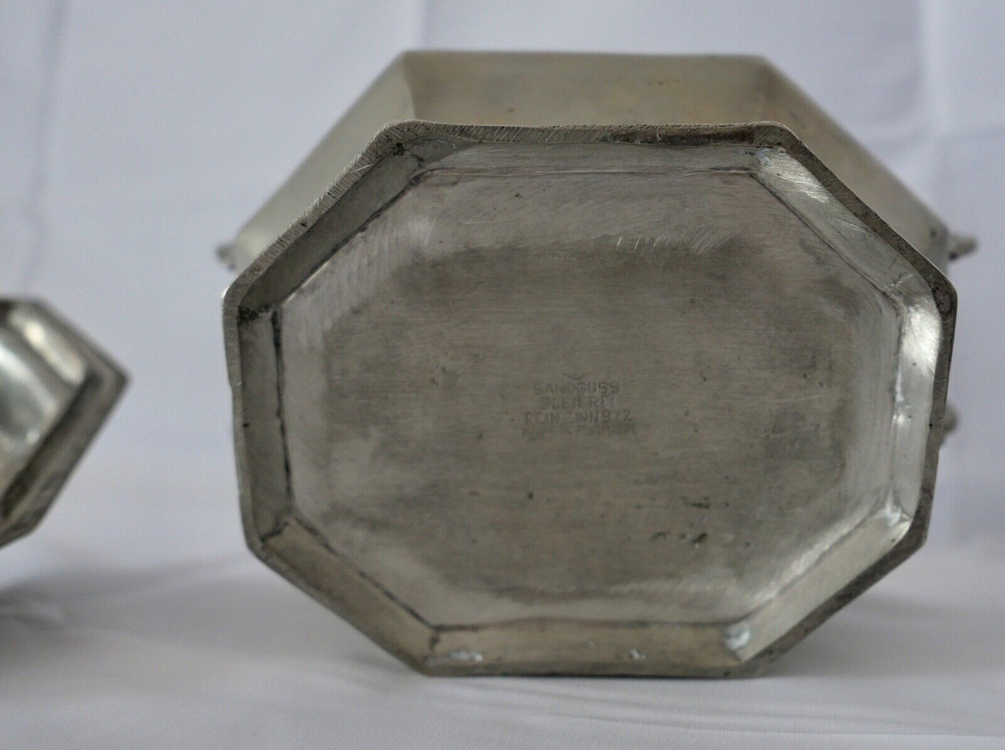 ART DECO 1930er antike ZINN Sandguss Deckelschale Gefäß Schale Deckel Obstschale - Antikhandel-Stuttgart