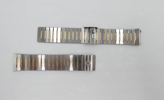 Altes ZODIAC Edelstahlband 18mm Uhrenband Vintage Stahl Gold - Antikhandel-Stuttgart