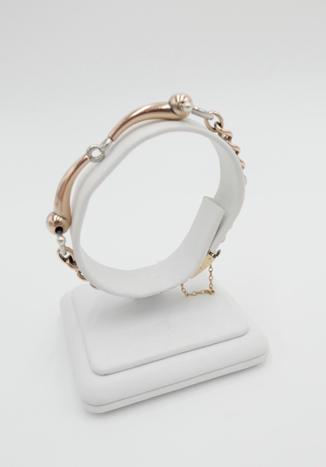 60er Jahre Pferdegebiss Armband 800 Silber vergoldet - Antikhandel-Stuttgart