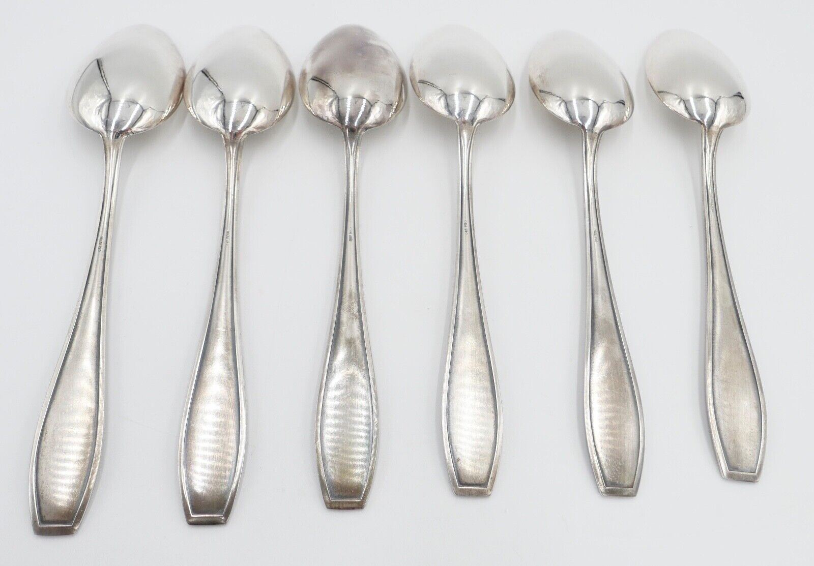 NEUwertig OKA 108 Besteck Löffel Set 6 tlg versilbert 90 Monogramm FM mit Etui - Antikhandel-Stuttgart