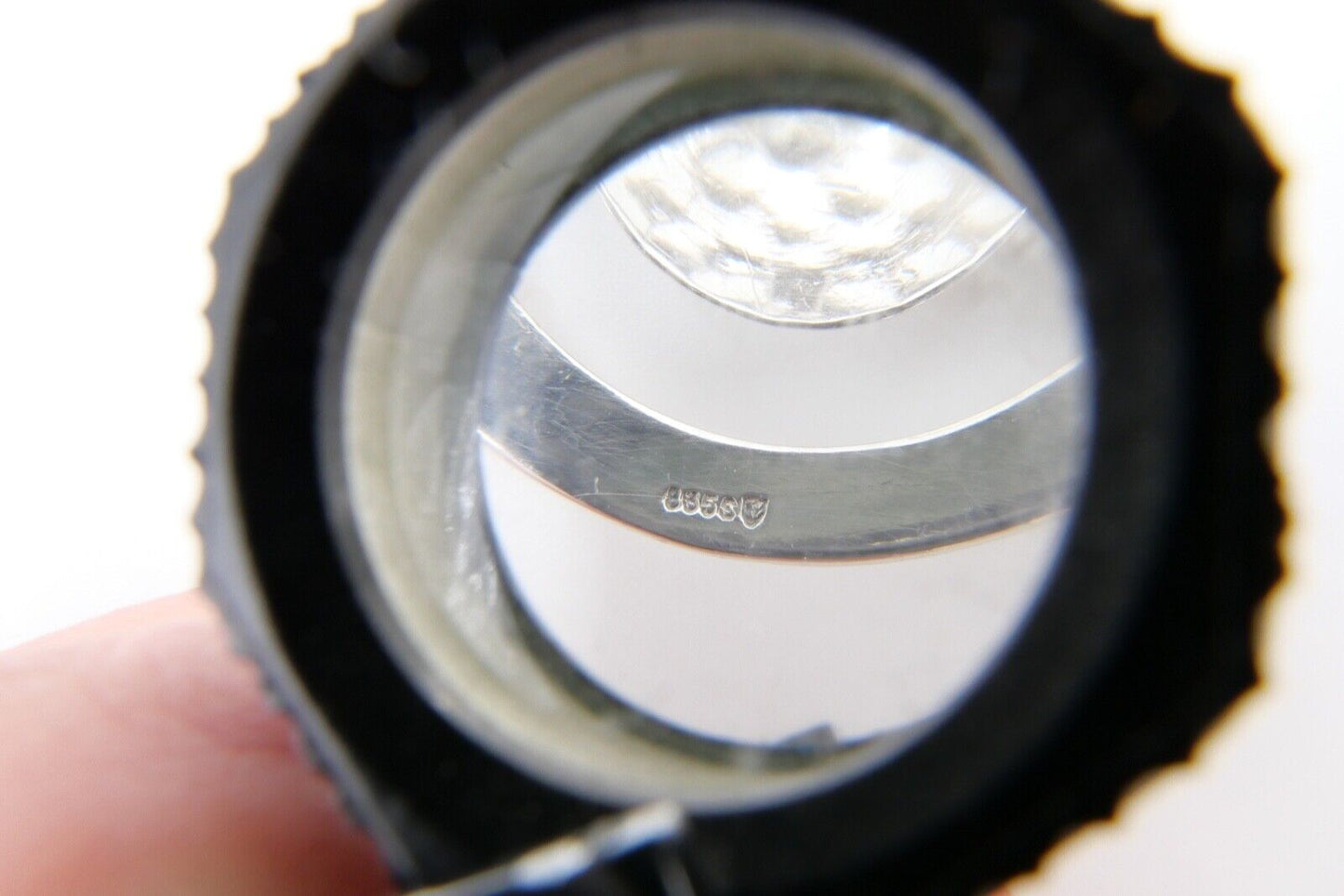 50er Jahre Silber Brosche 835 S gehämmert 47 mm - Antikhandel-Stuttgart