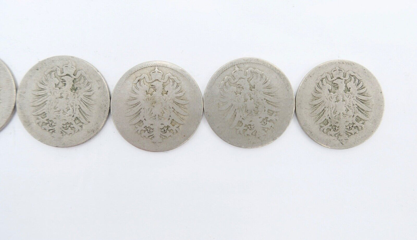 10x 10 Reichspfennig 1873 1875 1876 1888 Jäger J.4 s-ss - Antikhandel-Stuttgart