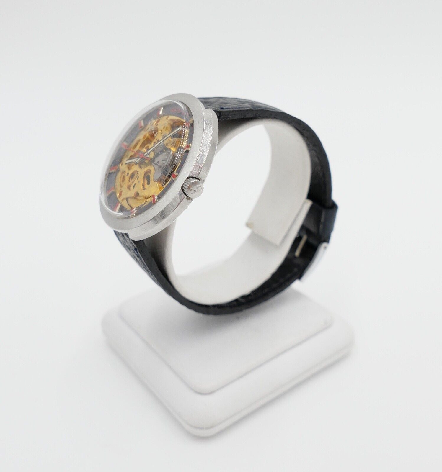 Revue Herren Armbanduhr Skelett Gehäuse Automatic Uhr MSR 1970er Vintage Ø40,7mm - Antikhandel-Stuttgart