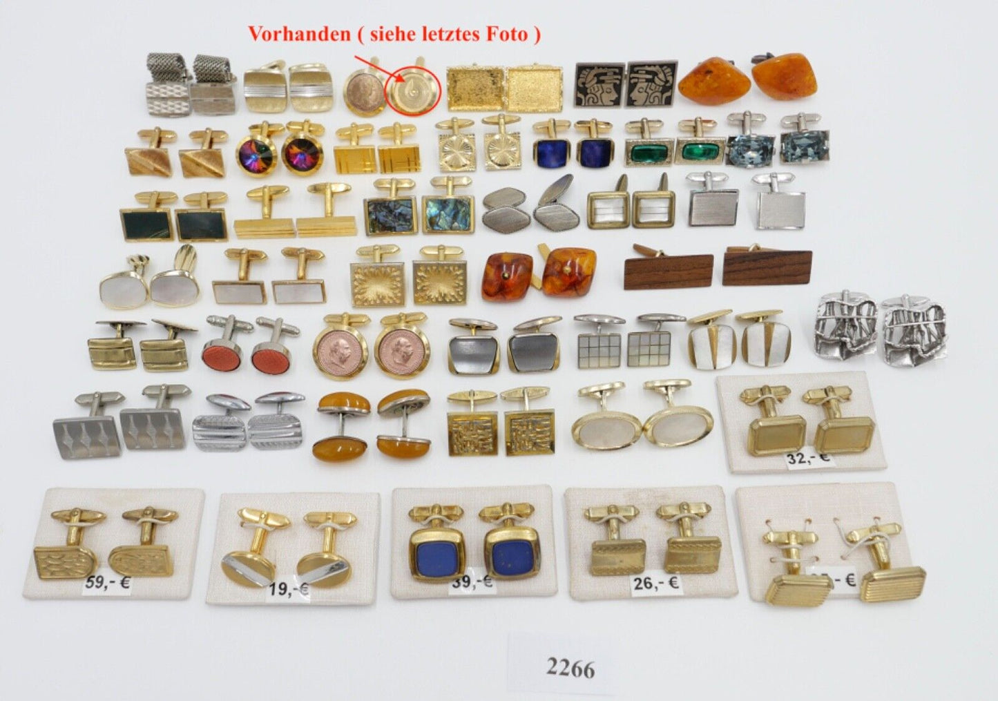 Konvolut LOT Posten Manschettenknöpfe NEU gebraucht 1960-1990er vergoldet 42 St - Antikhandel-Stuttgart