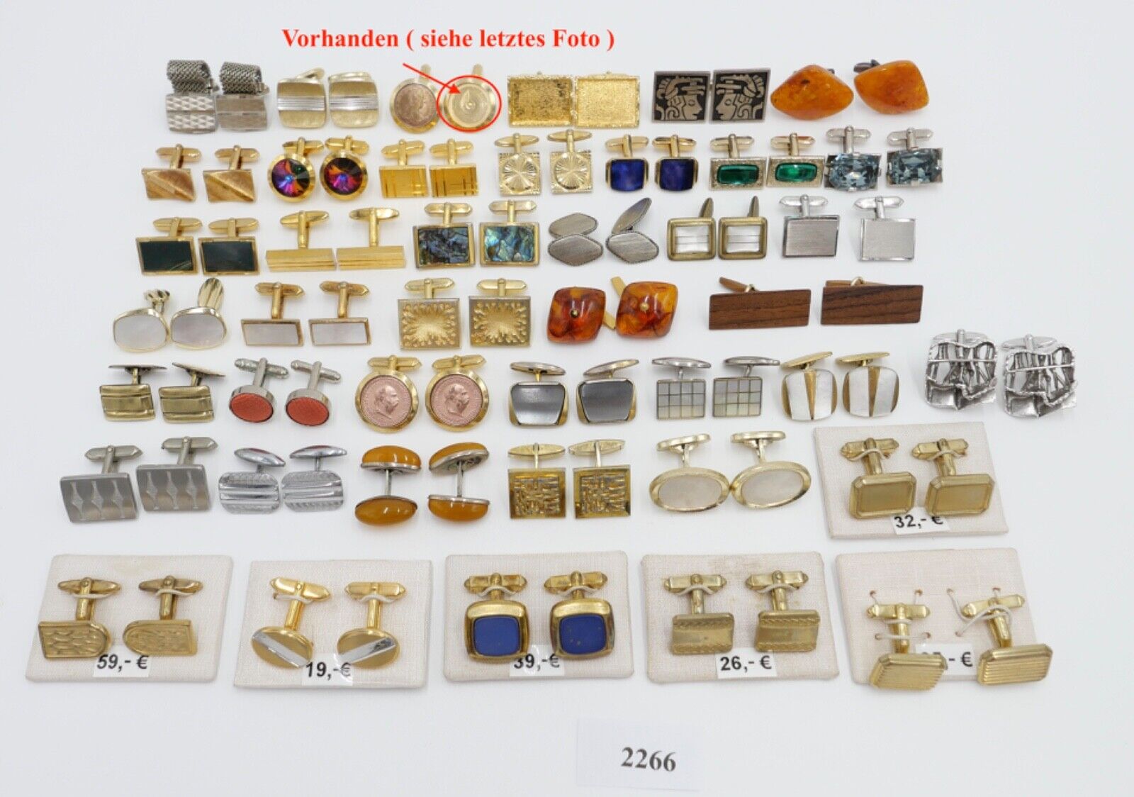 Konvolut LOT Posten Manschettenknöpfe NEU gebraucht 1960-1990er vergoldet 42 St - Antikhandel-Stuttgart
