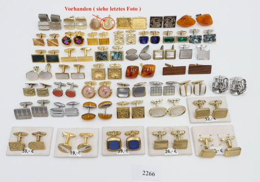 Konvolut LOT Posten Manschettenknöpfe NEU gebraucht 1960-1990er vergoldet 42 St - Antikhandel-Stuttgart