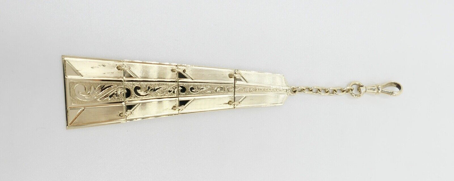 Jugendstil um 1900 antike Uhrenkette für Taschenuhr 585 / 14K Gold - Antikhandel-Stuttgart