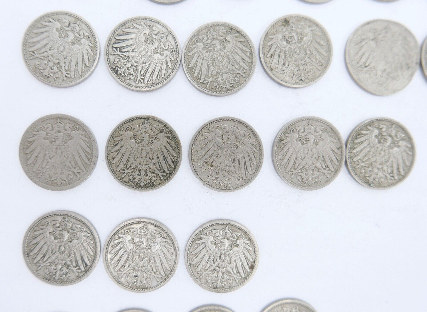 46x 5 Pfennig 1906 - 1914 A D F G großer Adler Jäger J.12 ss - stg - Antikhandel-Stuttgart