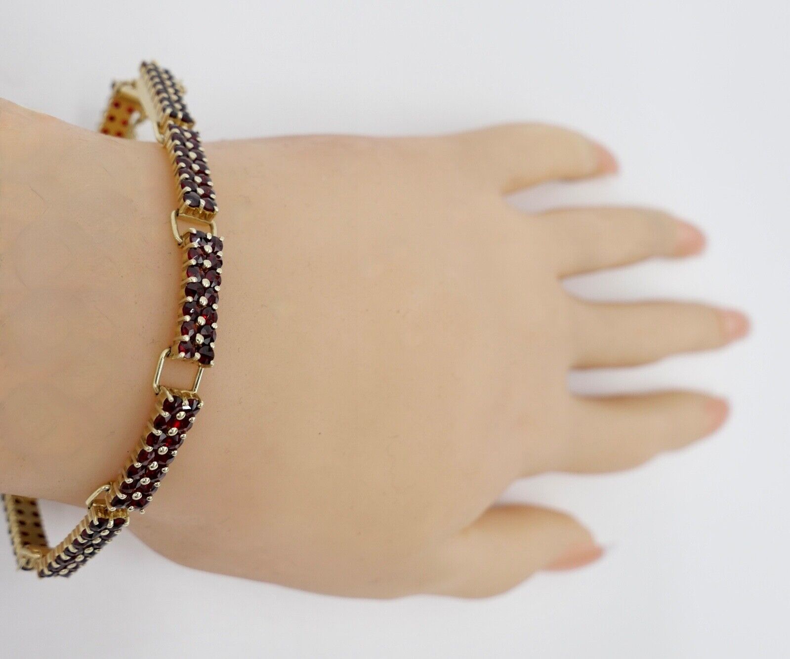 1980er Jahre Glieder Armband Böhmen Grant Gold 585 14K - Antikhandel-Stuttgart