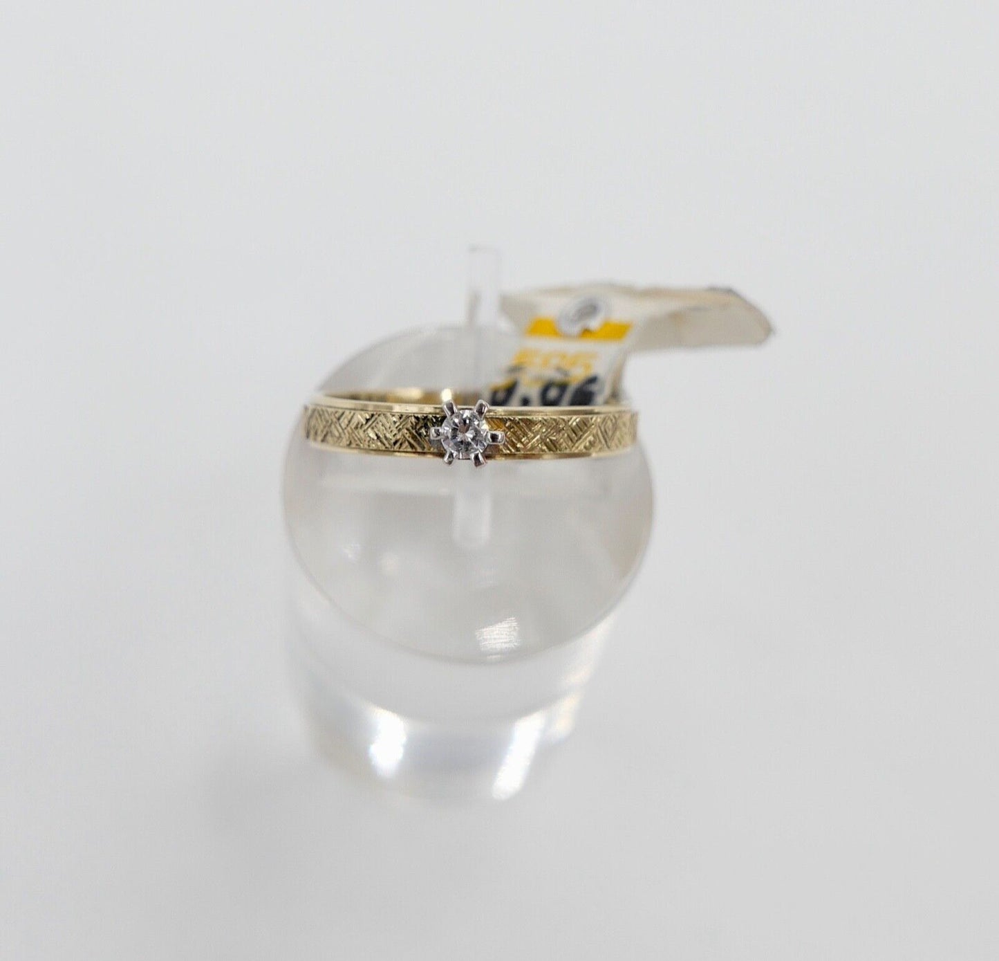 NEU m Etikett 90er Jahre Solitär Ring Gold 585 14K Brillant 0,06 Ct VVS 1 Gr. 53 - Antikhandel-Stuttgart