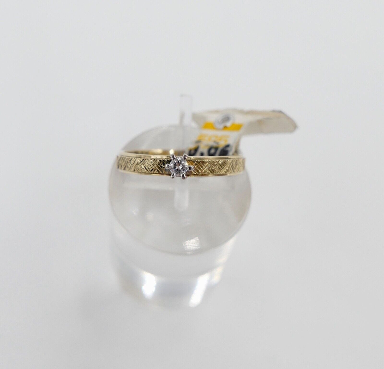 NEU m Etikett 90er Jahre Solitär Ring Gold 585 14K Brillant 0,06 Ct VVS 1 Gr. 53 - Antikhandel-Stuttgart