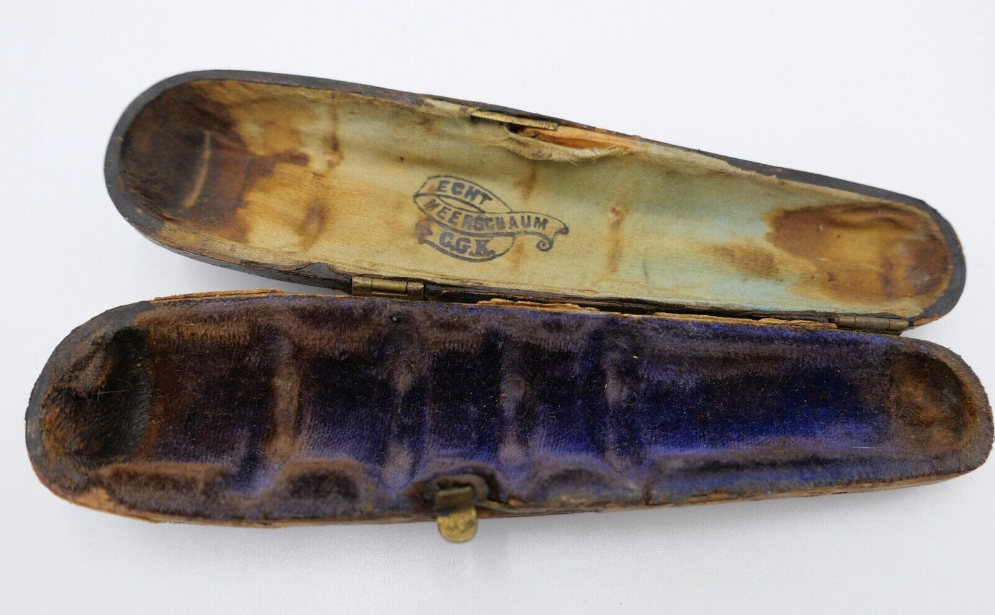 Alte Antike Meerschaumpfeife Bernstein C.G.K. Stuttgart Pipa Pipe Pfeife im Etui - Antikhandel-Stuttgart