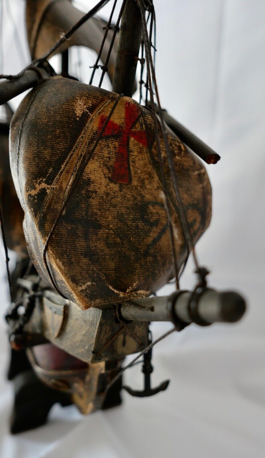 altes Holz Segelschiff Schiffsmodell " Santa Maria " Christoph Columbus 41x43 cm - Antikhandel-Stuttgart