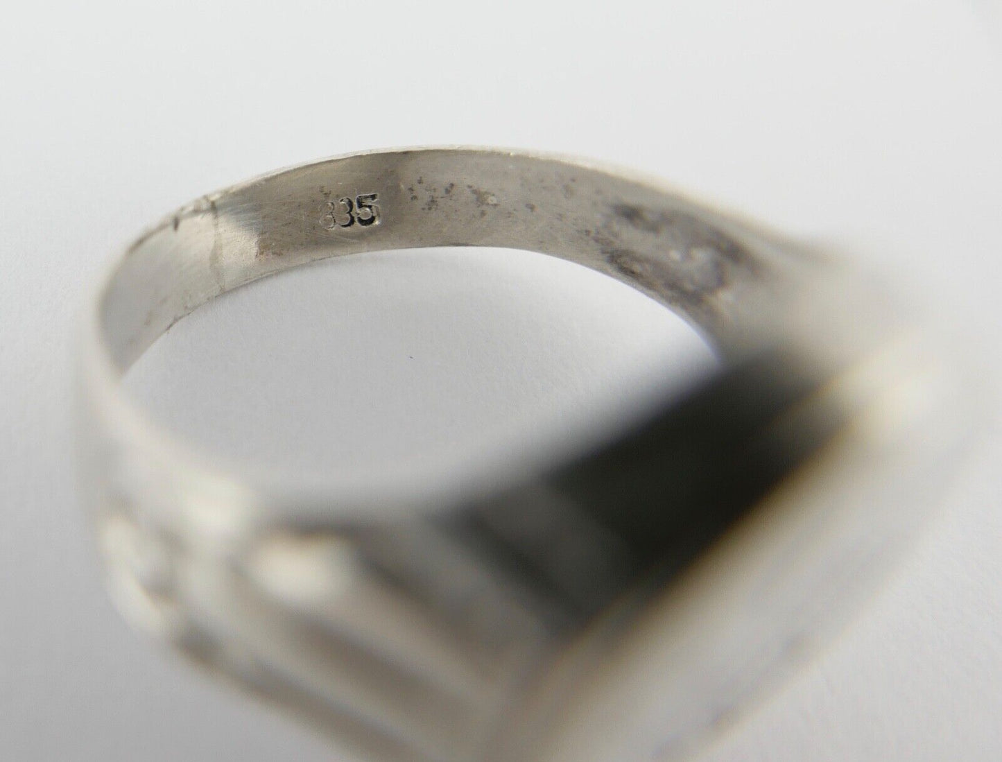 Alter Art Deco Siegelring Herrenring Monogramm GW/WG 835 Silber um 1930 Gr.54 - Antikhandel-Stuttgart