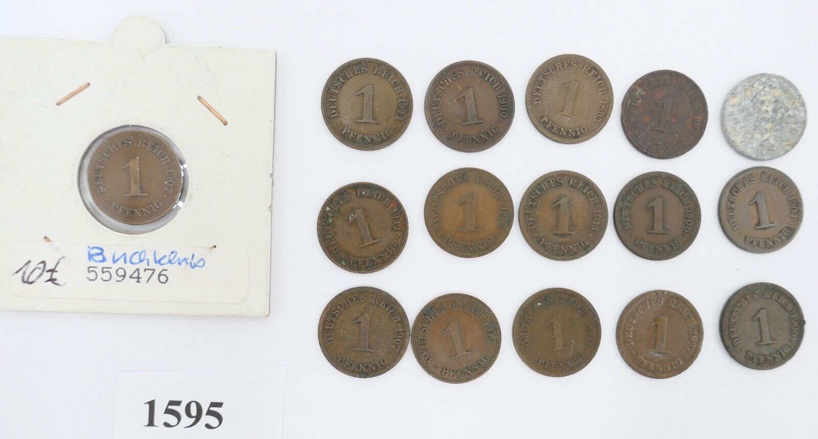 16x 1 Pfennig 1893 - 1914 Konvolut LOT Jäger J.10 s-vz - Antikhandel-Stuttgart
