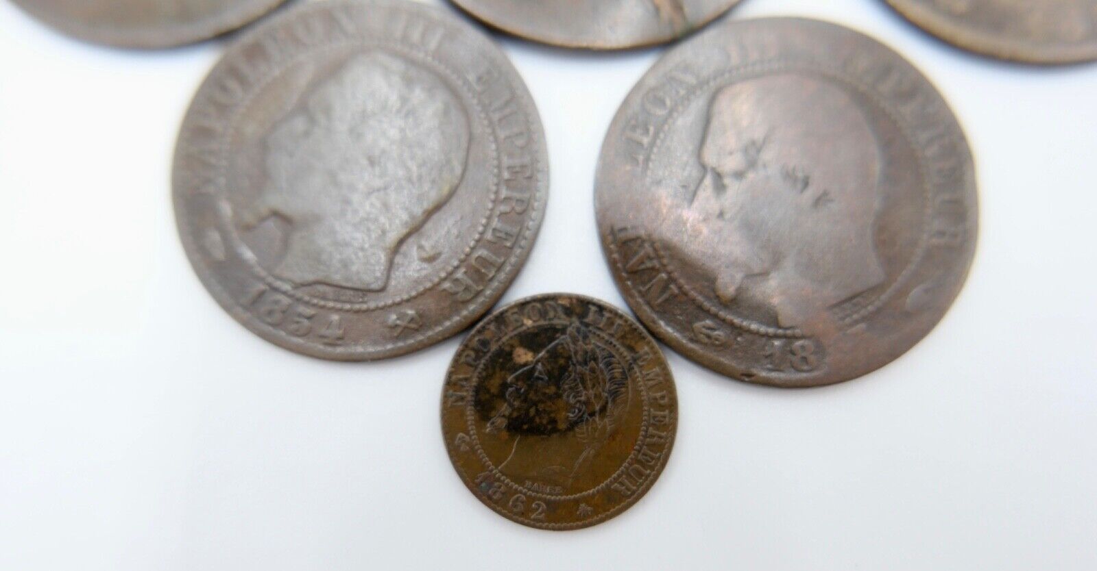 Lot Posten Frankreich Napoleon III 1854-1862 on Cinq Dix 1 5 10 Centimes - Antikhandel-Stuttgart