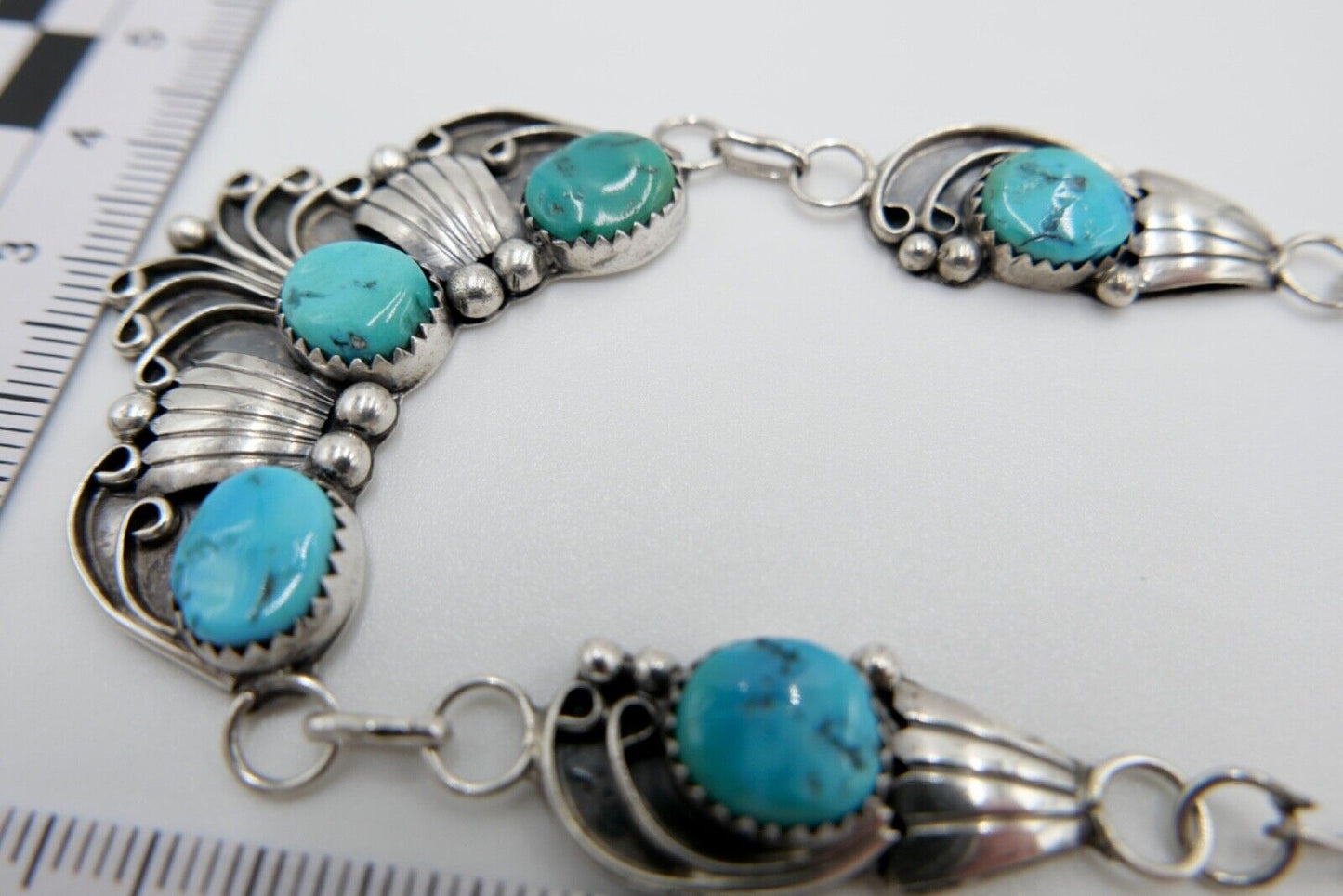 1970er Jahre Kette / Collier JWK John W. Kessler 925 Sterling Silber mit Türkis - Antikhandel-Stuttgart