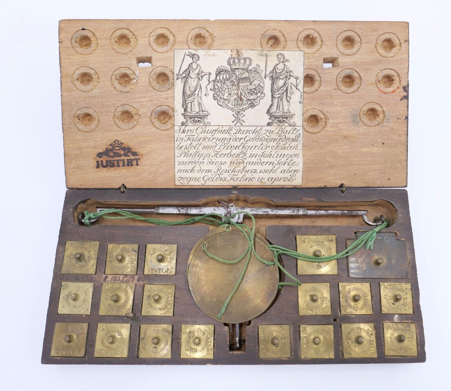 antik Johann Philipp Herberts sen., Solingen um 1699 Münzwaage 1774 Waage - Antikhandel-Stuttgart