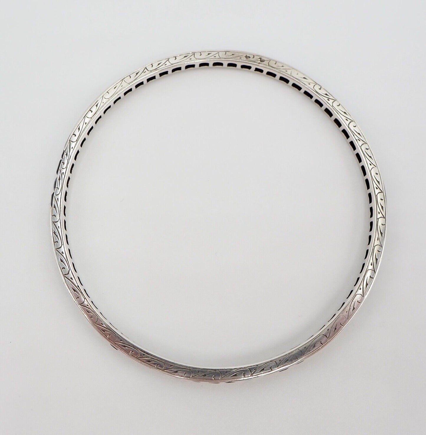 antikes florales Jugendstil Silber Armband Armreifen mit blauen Schmucksteinen - Antikhandel-Stuttgart