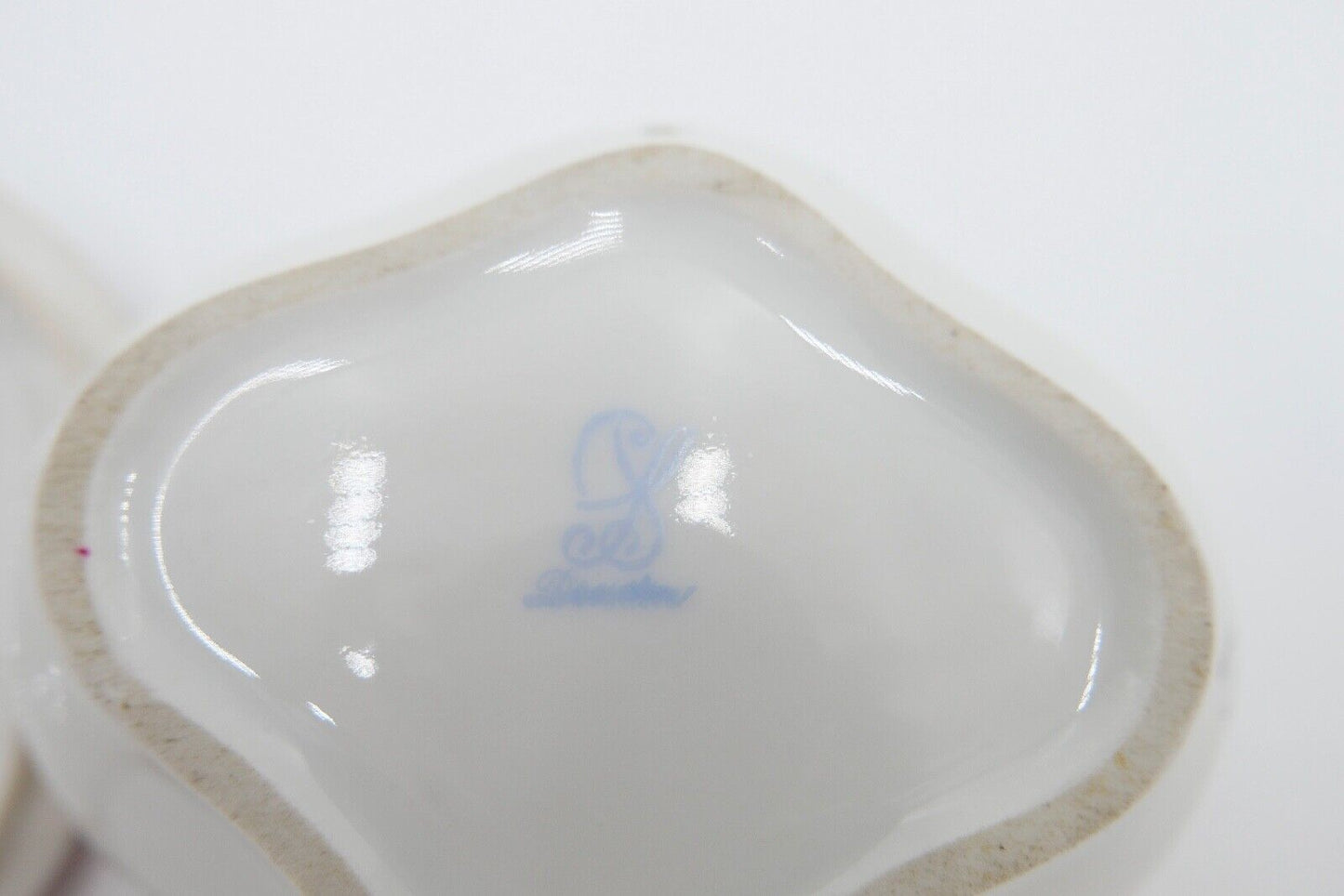 Sächsische Porzellanmanufaktur Dresden Deckeldose Bonboniere Porzellan Rose - Antikhandel-Stuttgart