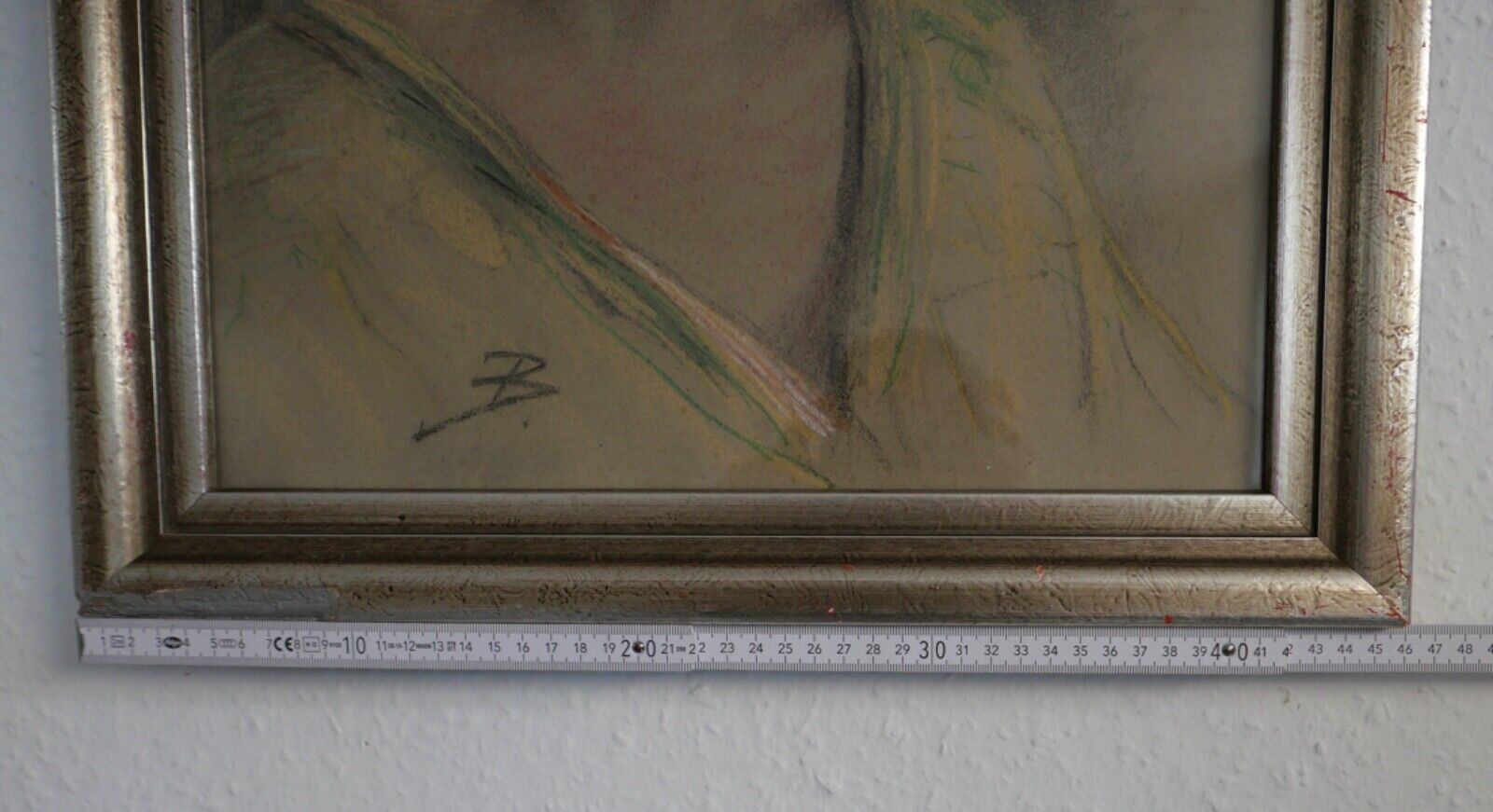 Gemälde / Zeichnung Portrait Frau 1930-1940er Jahre 59x46cm Signiert B. - Antikhandel-Stuttgart