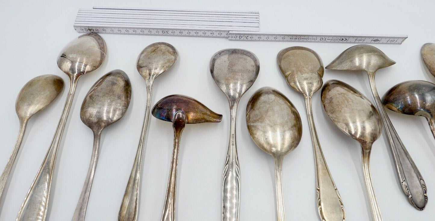 Konvolut Suppenkelle / Schöpfer / Löffel WMF OKA 90er Silberauflage 13 Stück - Antikhandel-Stuttgart