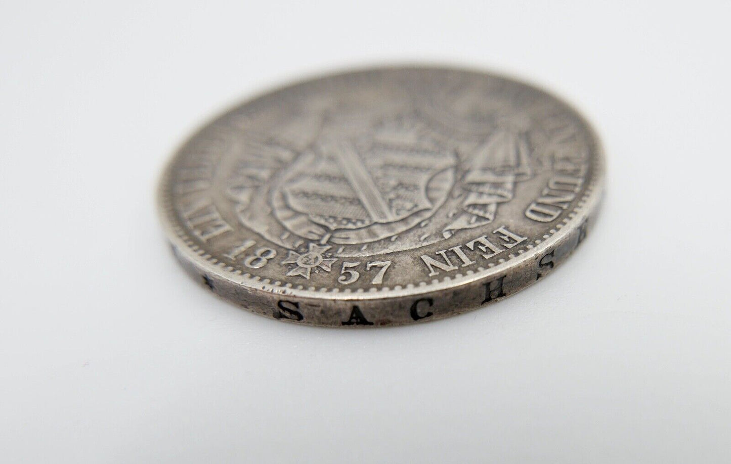 Ein Vereinsthaler XXX Ein Pfund Fein 1857 Silber Johann V.G.G.König von Sachsen - Antikhandel-Stuttgart