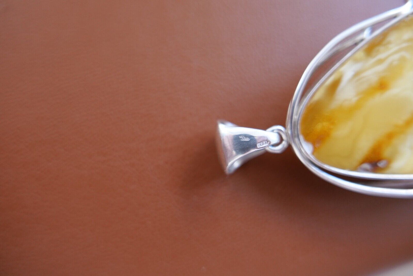 Bernstein Butterscotch Anhänger 925 Silber Amber 7,2 cm - Antikhandel-Stuttgart