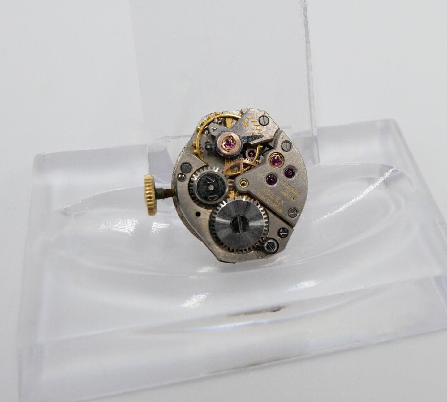 LÄUFT Rolex Precision Cal. 1310 Uhrwerk Ziffernblatt Zeiger Krone funktionsfähig - Antikhandel-Stuttgart