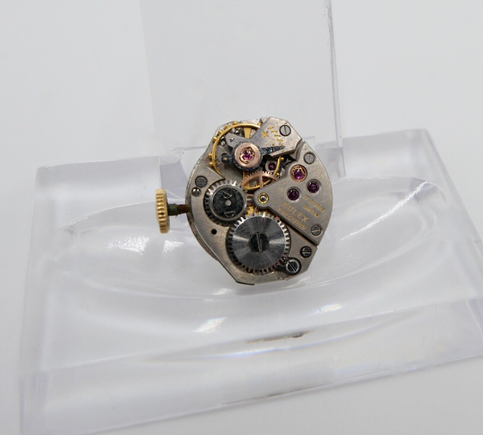 LÄUFT Rolex Precision Cal. 1310 Uhrwerk Ziffernblatt Zeiger Krone funktionsfähig - Antikhandel-Stuttgart