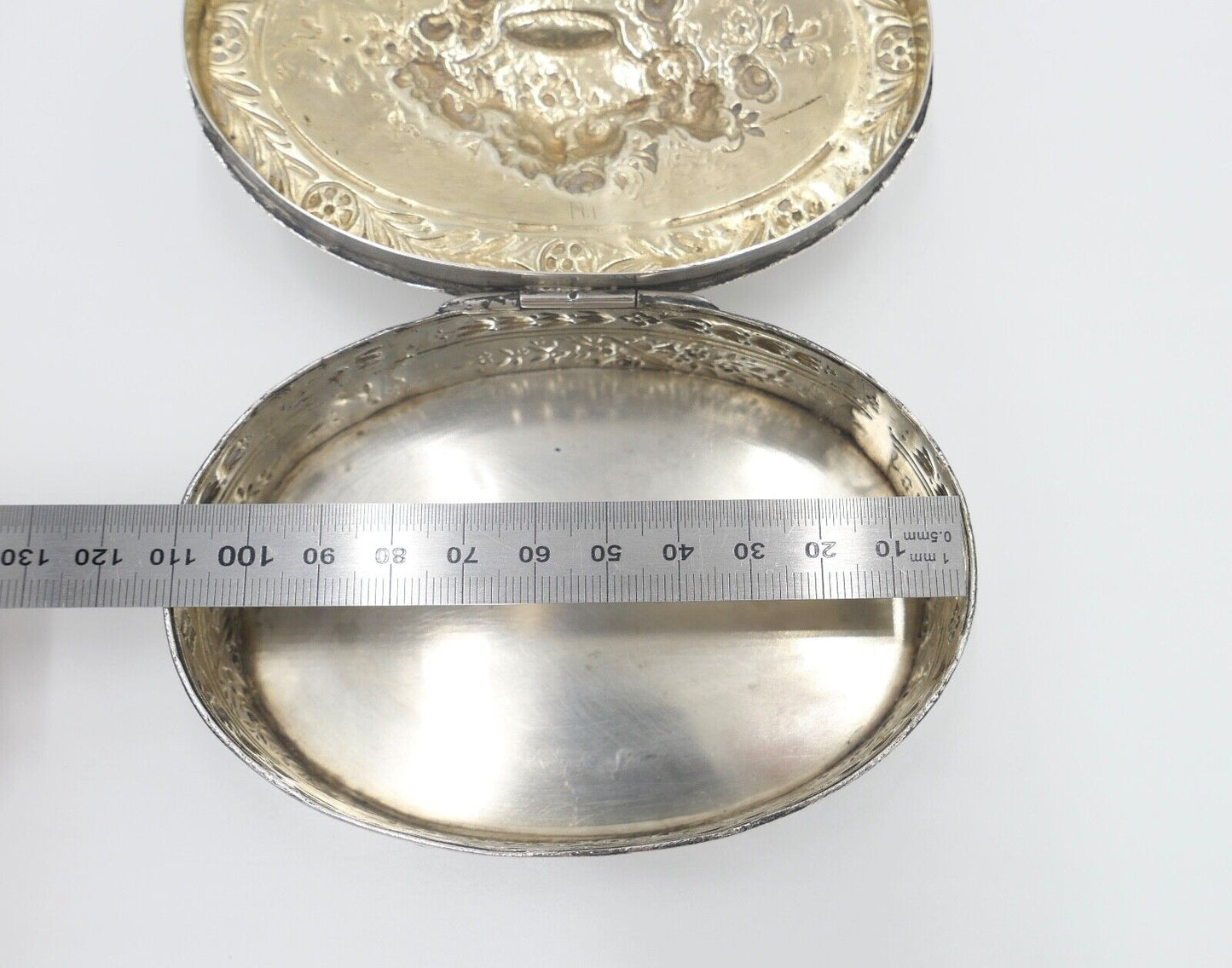 Jugendstil um 1900 830 Silber Deckeldose Schatulle Tabakiere floral - Antikhandel-Stuttgart